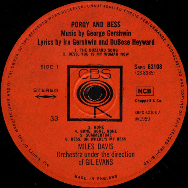 Miles Davis ~ Porgy And Bess (Vinyl) - Djungel & Jazz