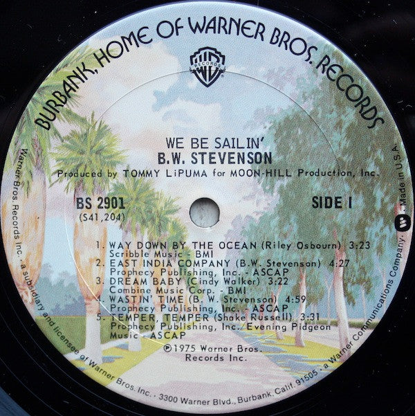 B.W. Stevenson ~ We Be Sailin' (Vinyl) - Djungel & Jazz