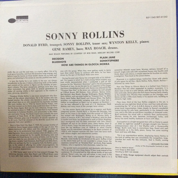 Sonny Rollins ~ Sonny Rollins (Vinyl) - Djungel & Jazz