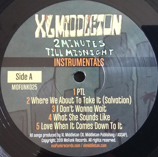 XL Middleton : 2 Minutes Till Midnight Instrumentals (LP)