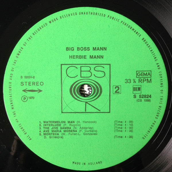Herbie Mann ~ Big Boss Mann (Vinyl) - Djungel & Jazz