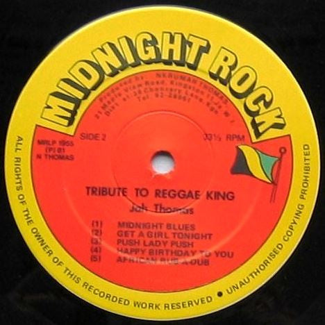 Jah Thomas : Tribute To Reggae King Bob N. Marley (LP, Album)