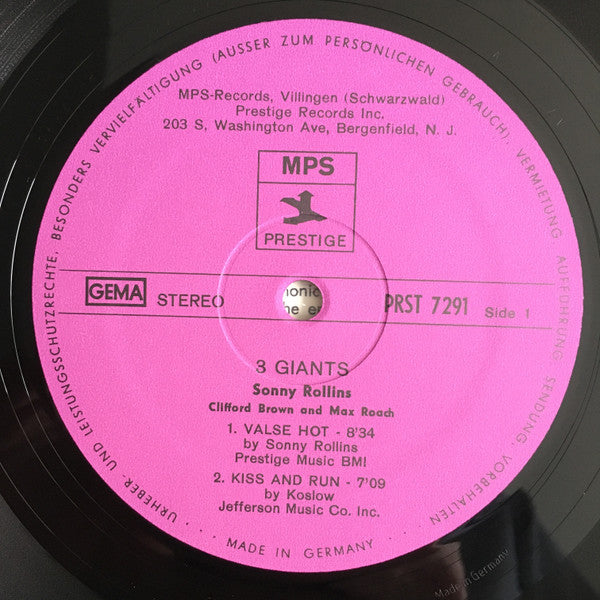 Sonny Rollins ~ 3 Giants! (Vinyl) - Djungel & Jazz