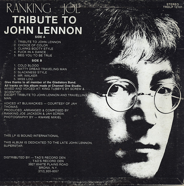 Ranking Joe : Tribute To John Lennon (LP, Album)