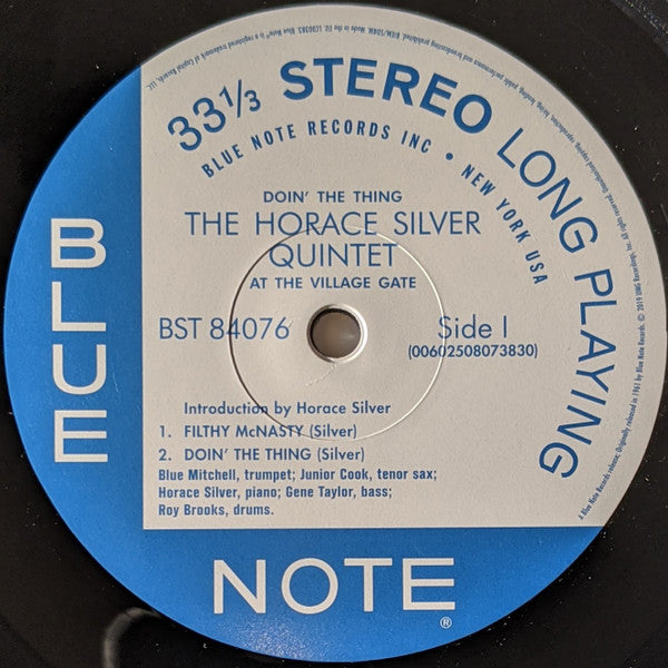 The Horace Silver Quintet ~ Doin' The Thing - At The Village Gate (Vinyl) - Djungel & Jazz