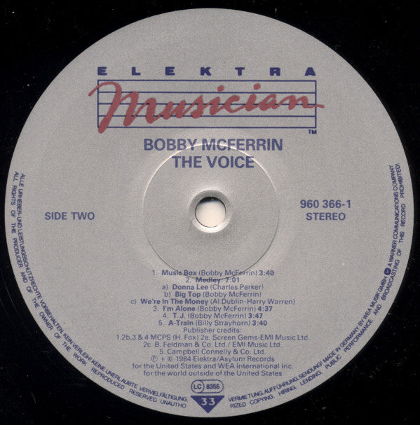 Bobby McFerrin ~ The Voice (Vinyl) - Djungel & Jazz