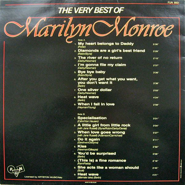 Marilyn Monroe ~ The Very Best Of Marilyn Monroe (Vinyl) - Djungel & Jazz