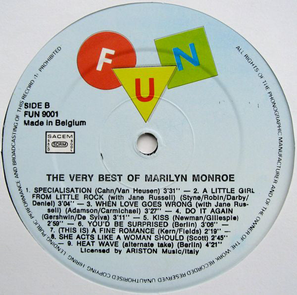 Marilyn Monroe ~ The Very Best Of Marilyn Monroe (Vinyl) - Djungel & Jazz