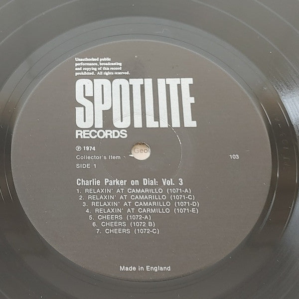 Charlie Parker : Charlie Parker On Dial Volume 3 (LP, Comp, Mono)