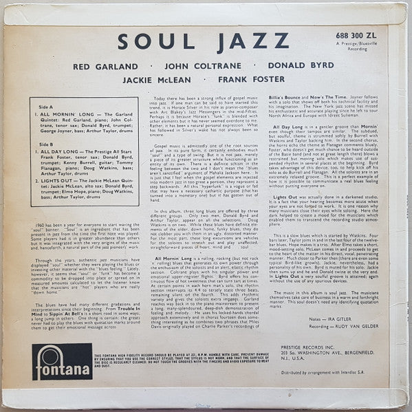 John Coltrane With The Red Garland Quintet, The Prestige All Stars, Jackie McLean Quintet ~ Soul Jazz (Vinyl) - Djungel & Jazz