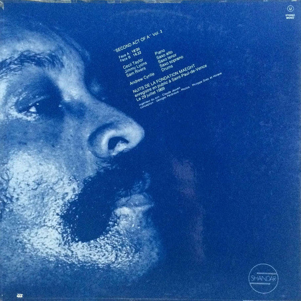 Cecil Taylor : Nuits De La Fondation Maeght Vol. 2 (LP, Album, Gat)