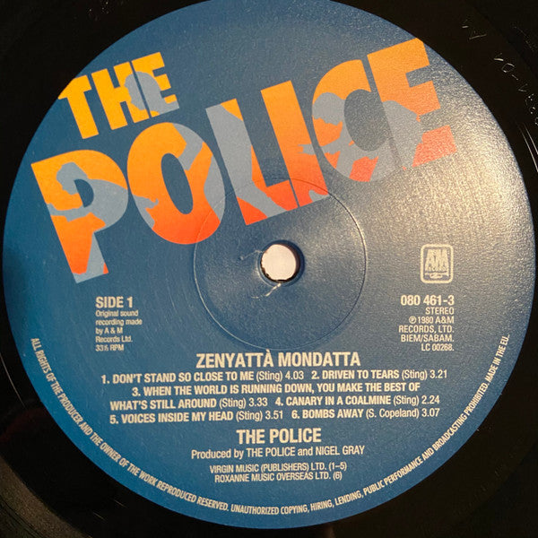 The Police : Zenyattà Mondatta (LP, Album, RE, 180)