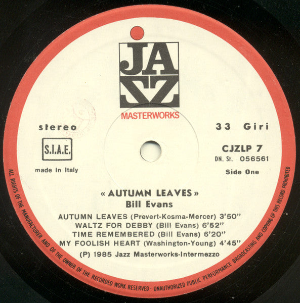 Bill Evans ~ Autumn Leaves (Vinyl) - Djungel & Jazz