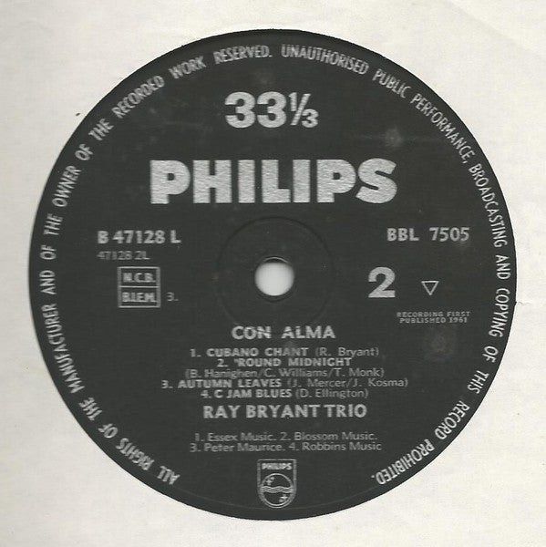 Ray Bryant Trio : Con Alma (LP, Album)