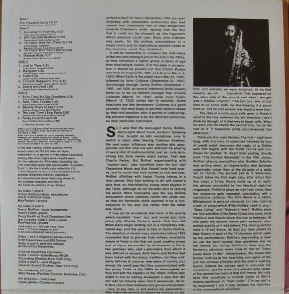 Sonny Rollins ~ The Freedom Suite Plus (Vinyl) - Djungel & Jazz