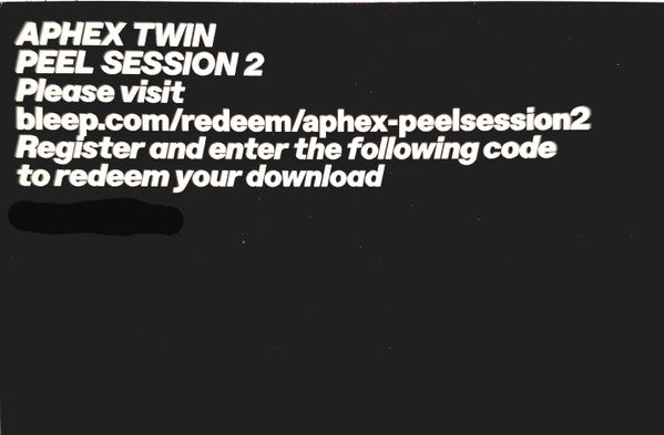 Aphex Twin : Peel Session 2 TX 10/04/95 (12", EP)