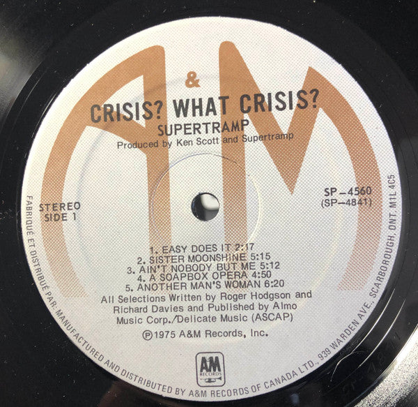 Supertramp ~ Crisis? What Crisis? (Vinyl) - Djungel & Jazz