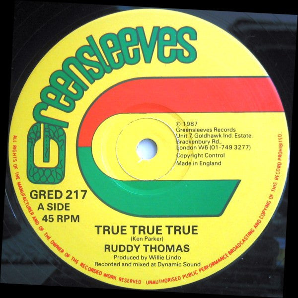 Ruddy Thomas : True True True (12")