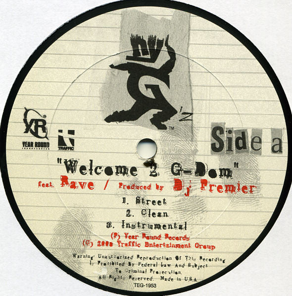 NYG'z : Welcome 2 G-Dom/Ya Dayz R #'d RMX (12")
