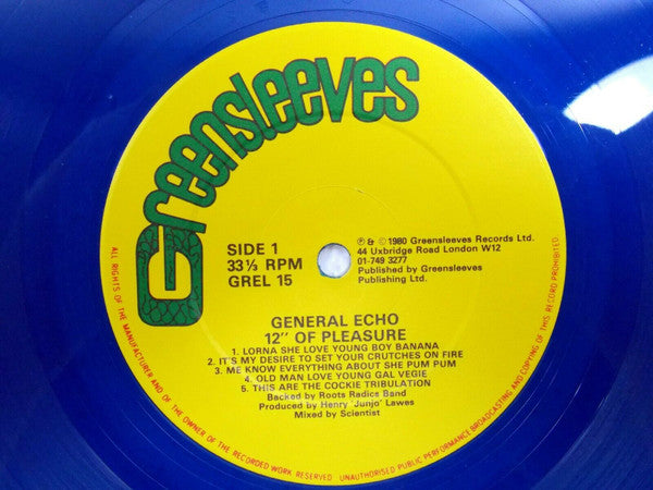 General Echo : 12" Of Pleasure (LP, Album, Blu)