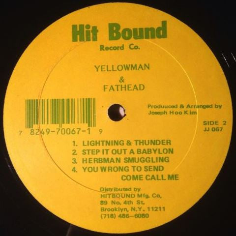Yellowman & Fathead : One Yellowman (LP, Album, RE)