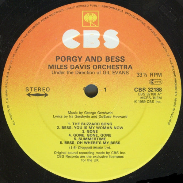 Miles Davis : Porgy And Bess (LP, Album, RE)