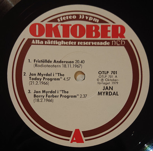 Jan Myrdal ~ Jan Myrdal (Vinyl) - Djungel & Jazz