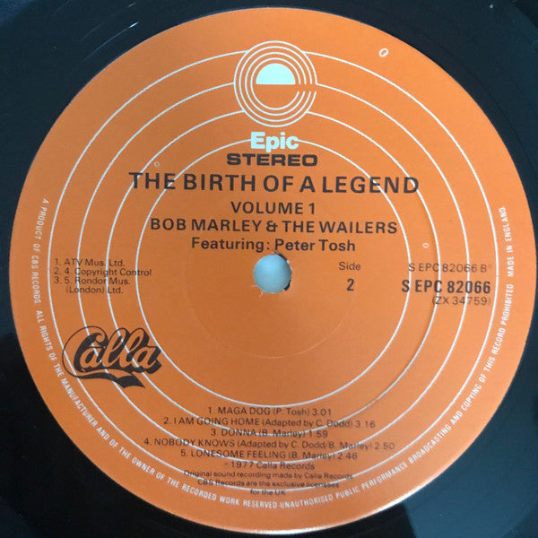 Bob Marley & The Wailers Featuring Peter Tosh : The Birth Of A Legend Vol. 1 (LP, Comp)