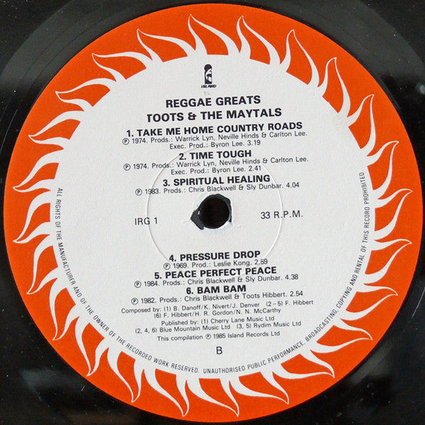 Toots & The Maytals ~ Reggae Greats (Vinyl) - Djungel & Jazz