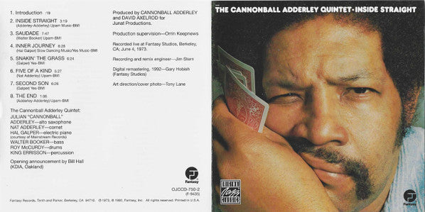 The Cannonball Adderley Quintet ~ Inside Straight (Vinyl) - Djungel & Jazz