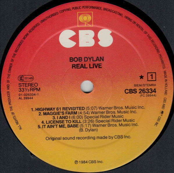 Bob Dylan ~ Real Live (Vinyl) - Djungel & Jazz