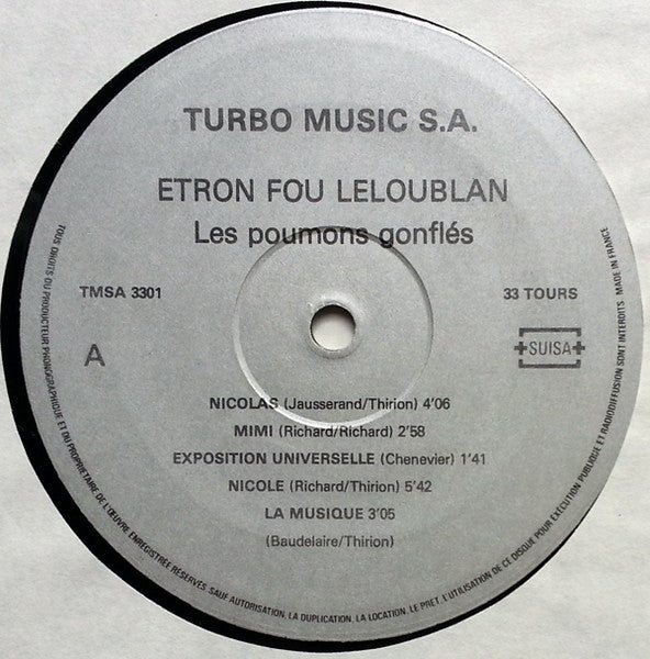 Etron Fou Leloublan ~ Les Poumons Gonflés (Vinyl) - Djungel & Jazz