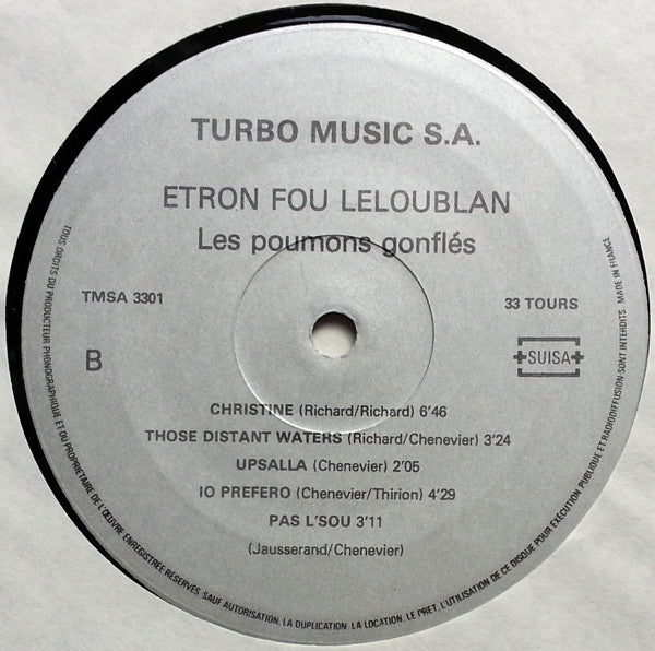 Etron Fou Leloublan ~ Les Poumons Gonflés (Vinyl) - Djungel & Jazz