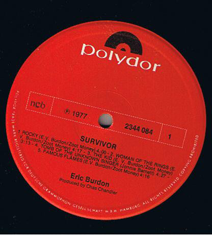 Eric Burdon ~ Survivor (Vinyl) - Djungel & Jazz
