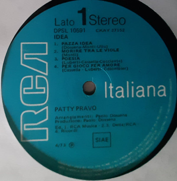 Patty Pravo ~ Pazza Idea (Vinyl) - Djungel & Jazz