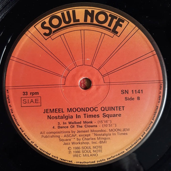 Jemeel Moondoc Quintet ~ Nostalgia In Times Square (Vinyl) - Djungel & Jazz