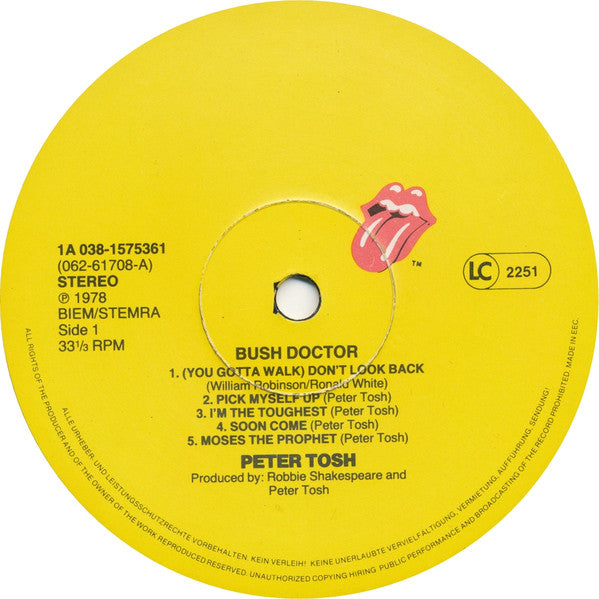 Peter Tosh ~ Bush Doctor (Vinyl) - Djungel & Jazz