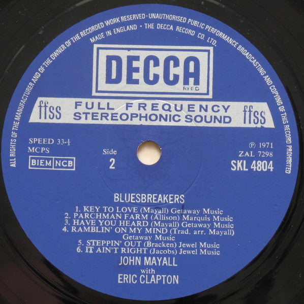 John Mayall With Eric Clapton ~ Blues Breakers (Vinyl) - Djungel & Jazz