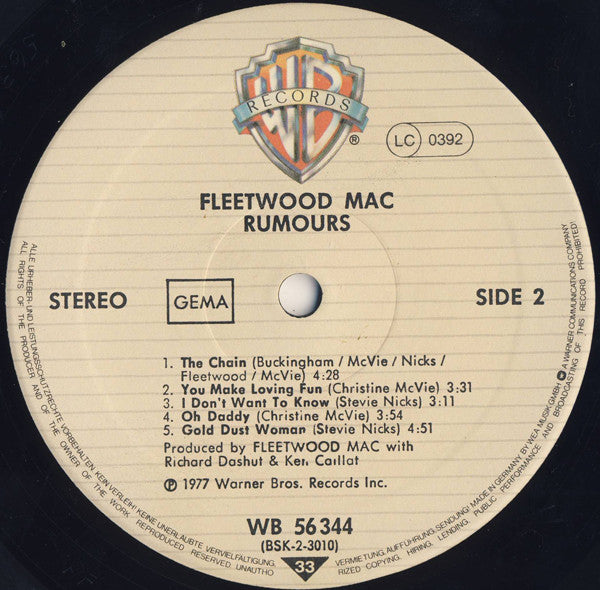 Fleetwood Mac ~ Rumours (Vinyl) - Djungel & Jazz