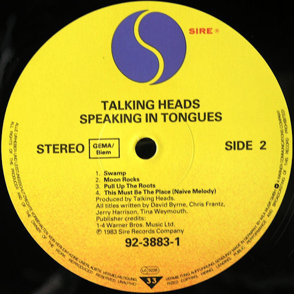 Talking Heads ~ Speaking In Tongues (Vinyl) - Djungel & Jazz