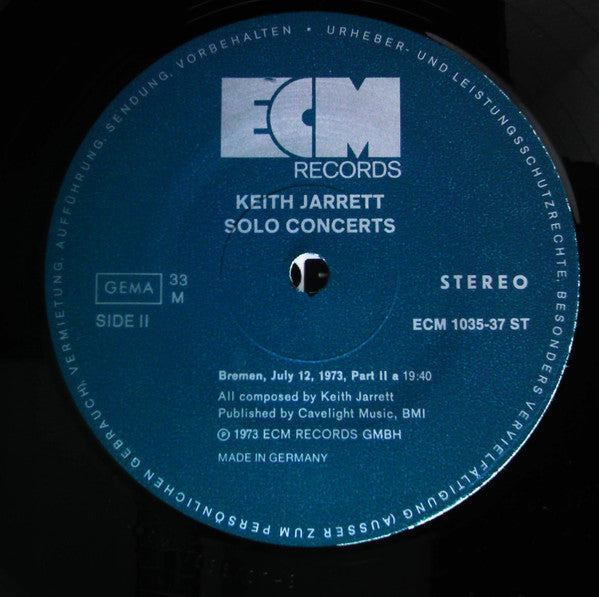Keith Jarrett ~ Solo Concerts: Bremen / Lausanne (Vinyl) - Djungel & Jazz