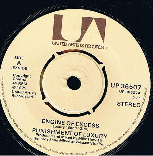 Punishment Of Luxury : Engine Of Excess / Jellyfish (7")