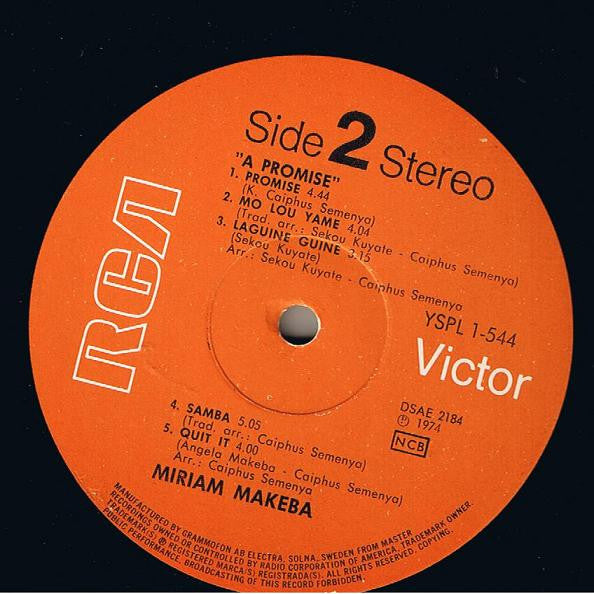 Miriam Makeba ~ A Promise (Vinyl) - Djungel & Jazz