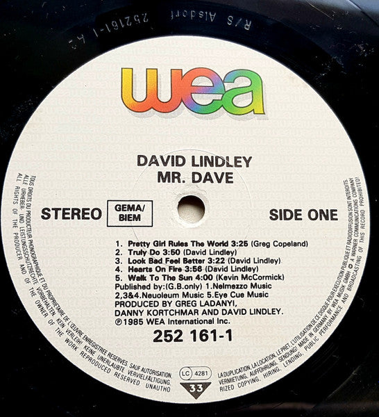 David Lindley : Mr. Dave (LP, Album)