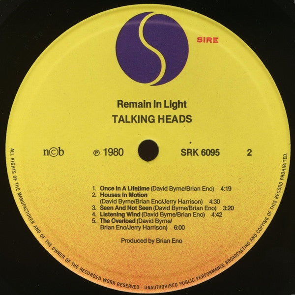 Talking Heads ~ Remain In Light (Vinyl) - Djungel & Jazz