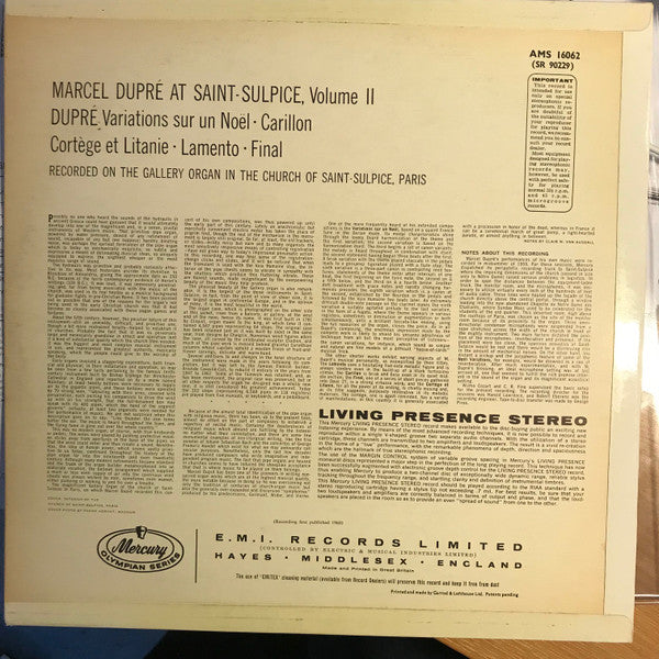 Marcel Dupré ~ Dupré At Saint-Sulpice Vol. 2 / The Music Of Marcel Dupré (Vinyl) - Djungel & Jazz