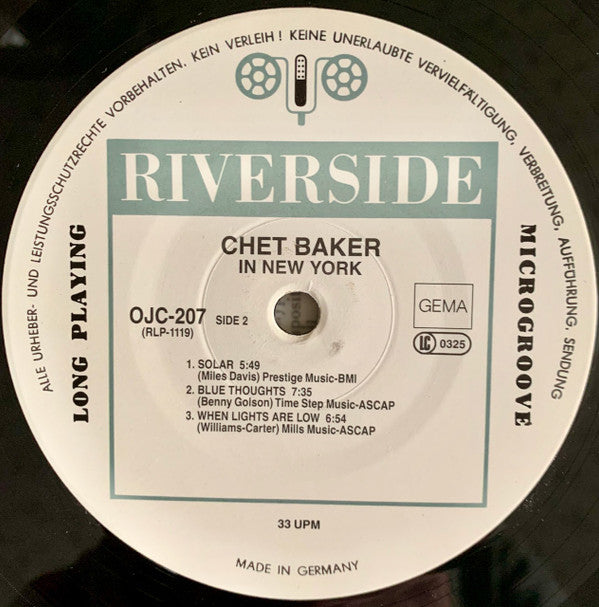 Chet Baker ~ In New York (Vinyl) - Djungel & Jazz