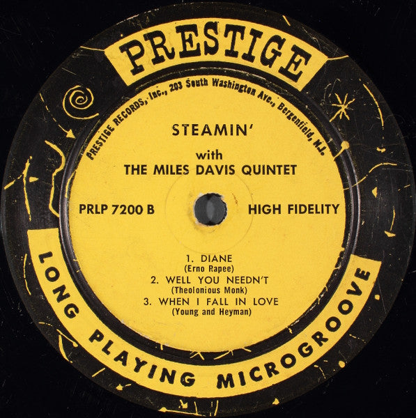 The Miles Davis Quintet : Steamin' With The Miles Davis Quintet (LP, Album, Mono)