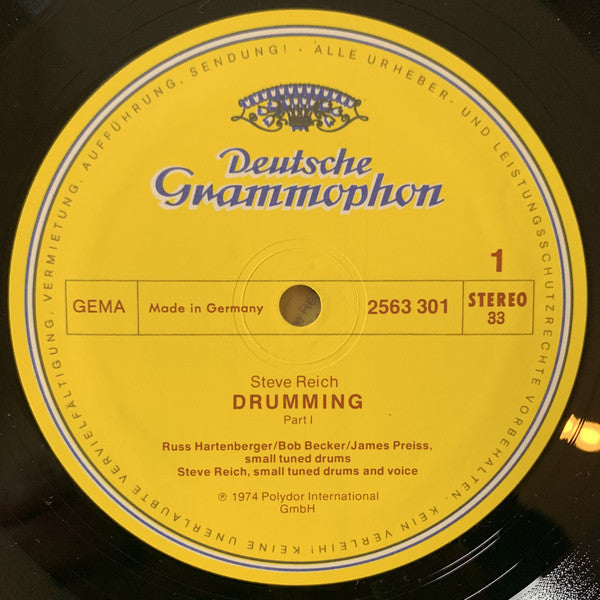 Steve Reich ~ Drumming ∙ Music For Mallet Instruments, Voices And Organ ∙ Six Pianos (Vinyl) - Djungel & Jazz