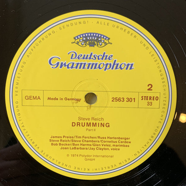 Steve Reich ~ Drumming ∙ Music For Mallet Instruments, Voices And Organ ∙ Six Pianos (Vinyl) - Djungel & Jazz
